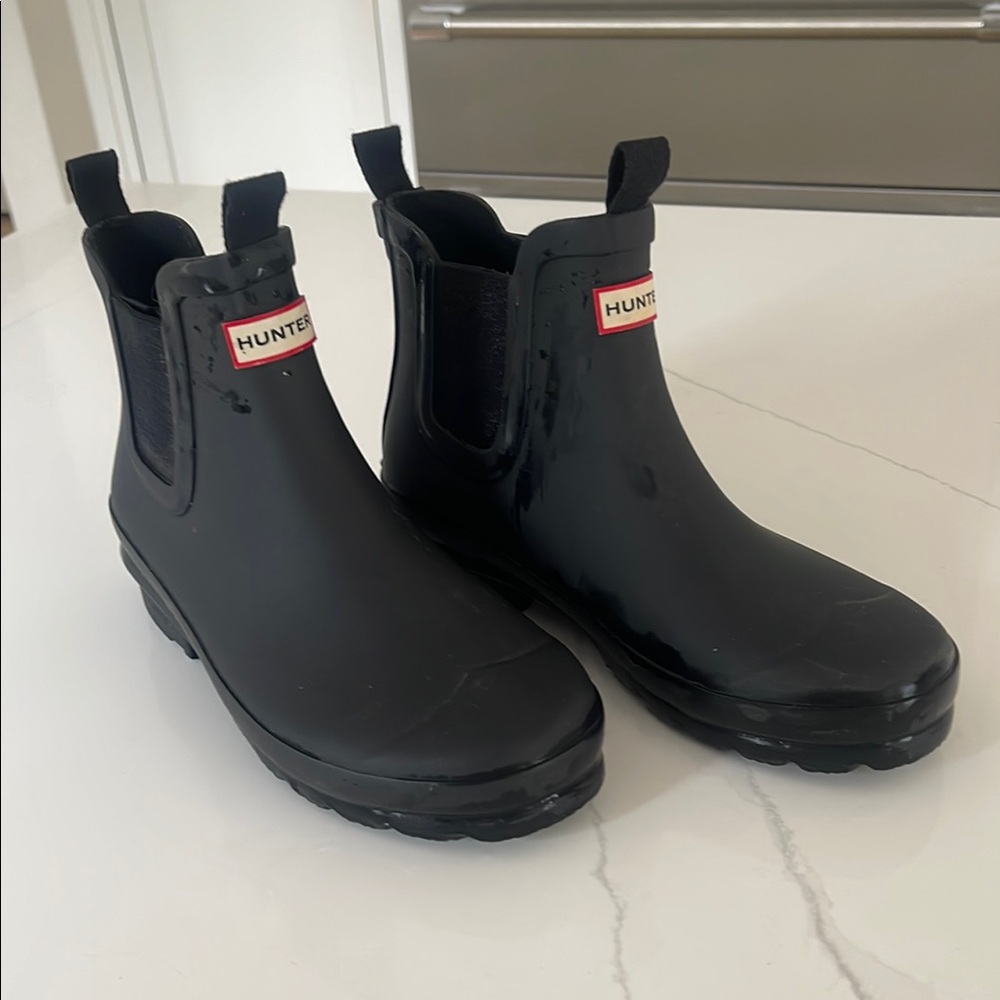 Hunter Black Ankle Boots